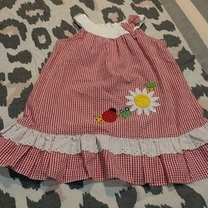 Ladybug red seersucker dress